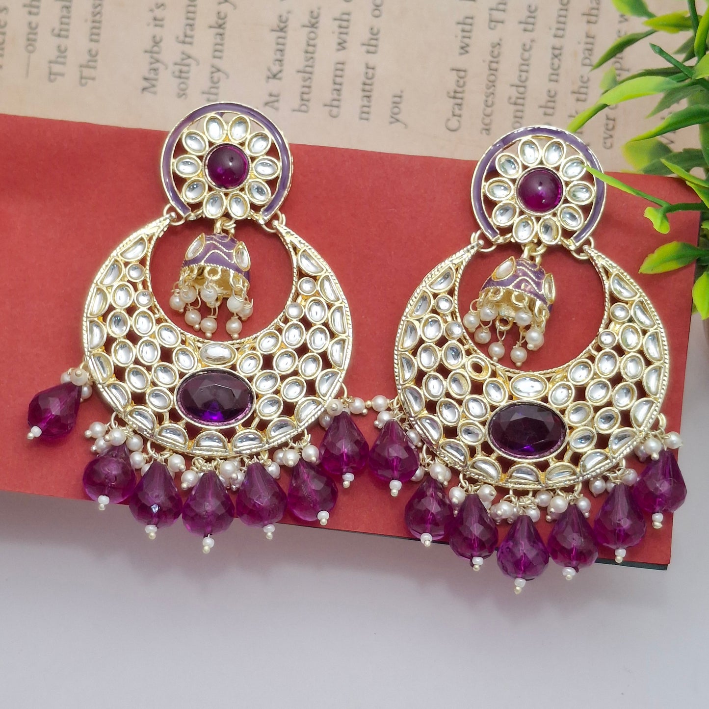 (Pack of 11) Kundan Chandbali Earrings
