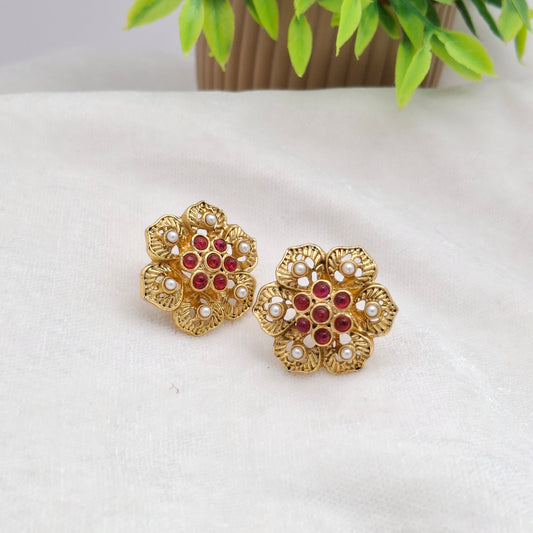 (Pack of 6) Floral Matte Studs