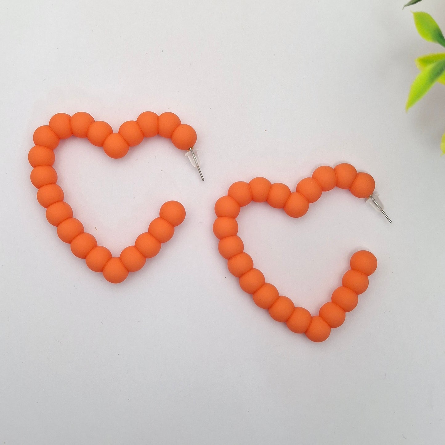 (Pack of 6)Anti- Allergic Silicon Heart Hoops