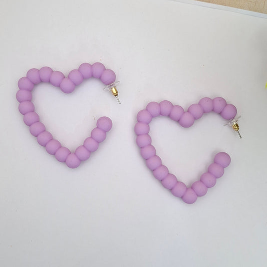 (Pack of 6)Anti- Allergic Silicon Heart Hoops