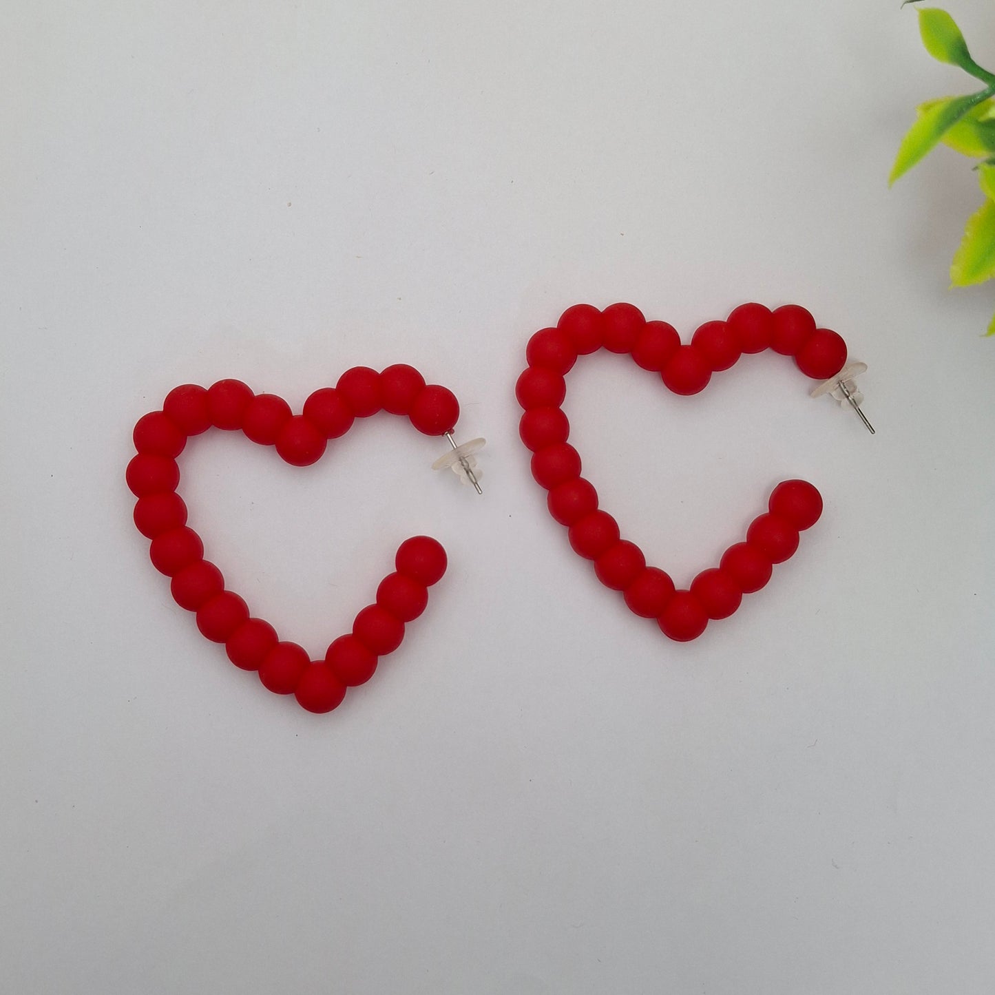 (Pack of 6)Anti- Allergic Silicon Heart Hoops