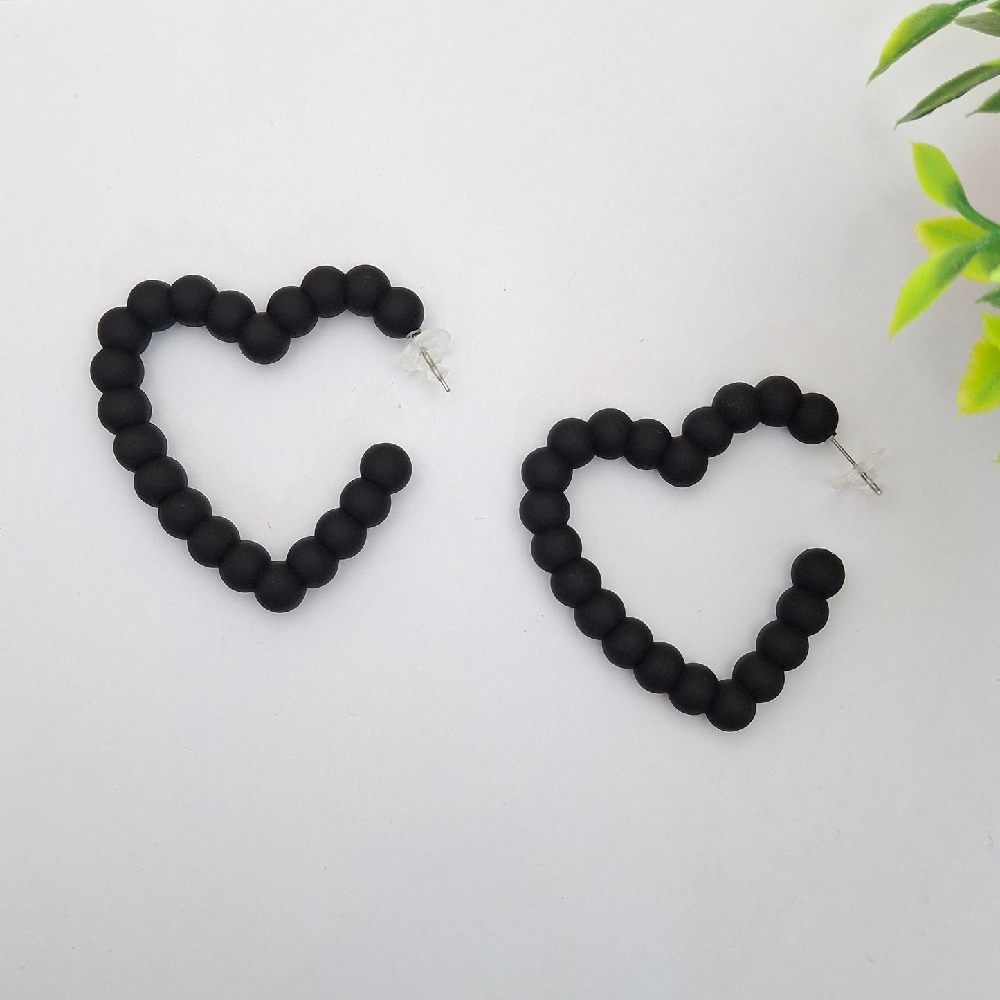 (Pack of 6)Anti- Allergic Silicon Heart Hoops
