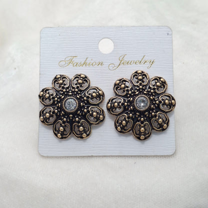 (Pack of 6) Big Floral Copper Studs