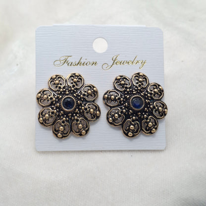 (Pack of 6) Big Floral Copper Studs