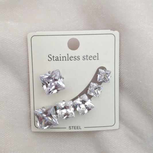 (Pack of 3 ) Square Studs