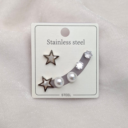 (Pack of 3 ) Star Studs Set