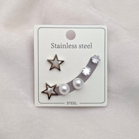 (Pack of 3 ) Star Studs Set