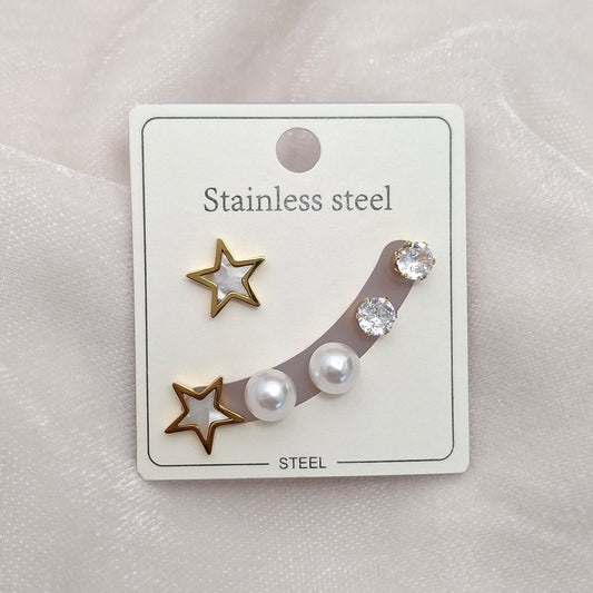 (Pack of 3 ) Star Studs Set