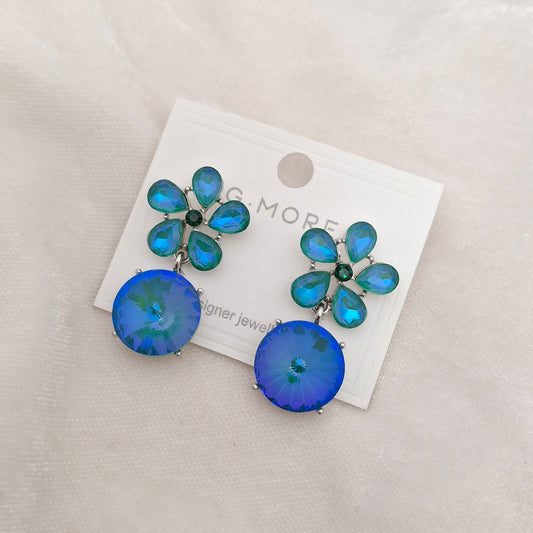 (Pack of 5) Floral Crystal Drop Earrings