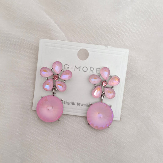 (Pack of 5) Floral Crystal Drop Earrings
