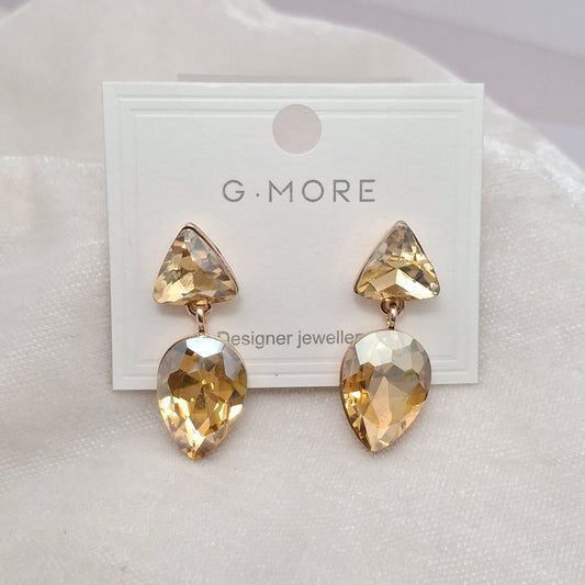 (Pack of 2) Designer Crystal Drop Earrings