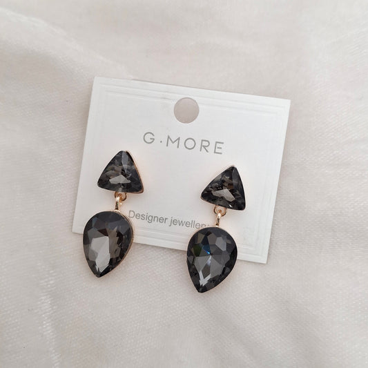 (Pack of 2) Designer Crystal Drop Earrings