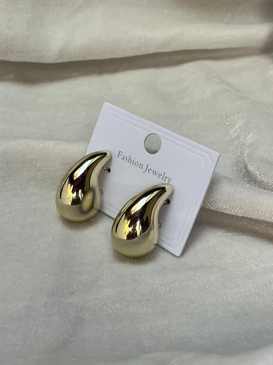 Gold Teardrop Stud Earrings