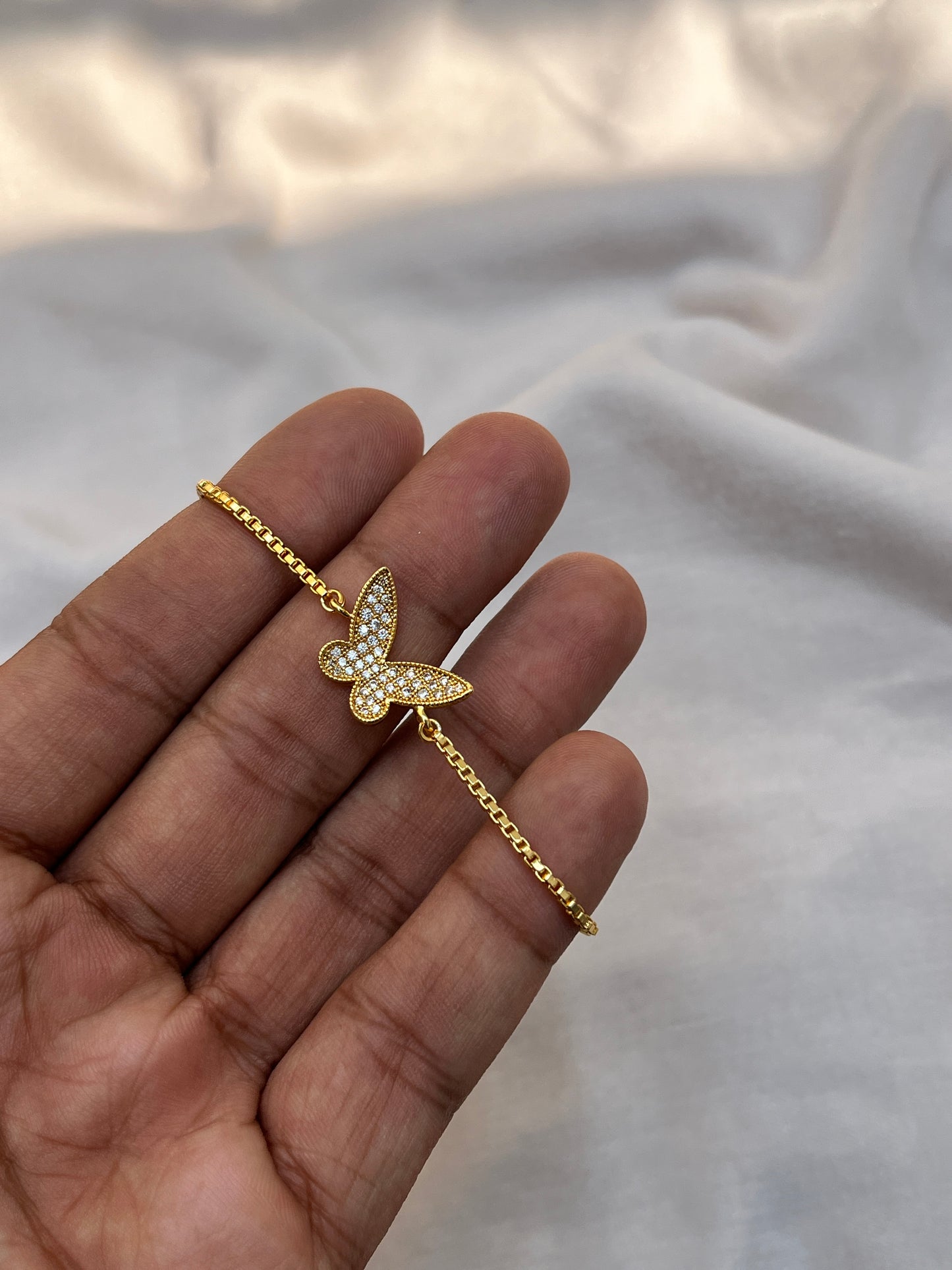Gold-Plated Butterfly Bracelet (FreeSize)
