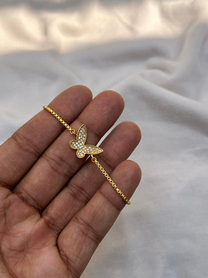 Gold-Plated Butterfly Bracelet (FreeSize)