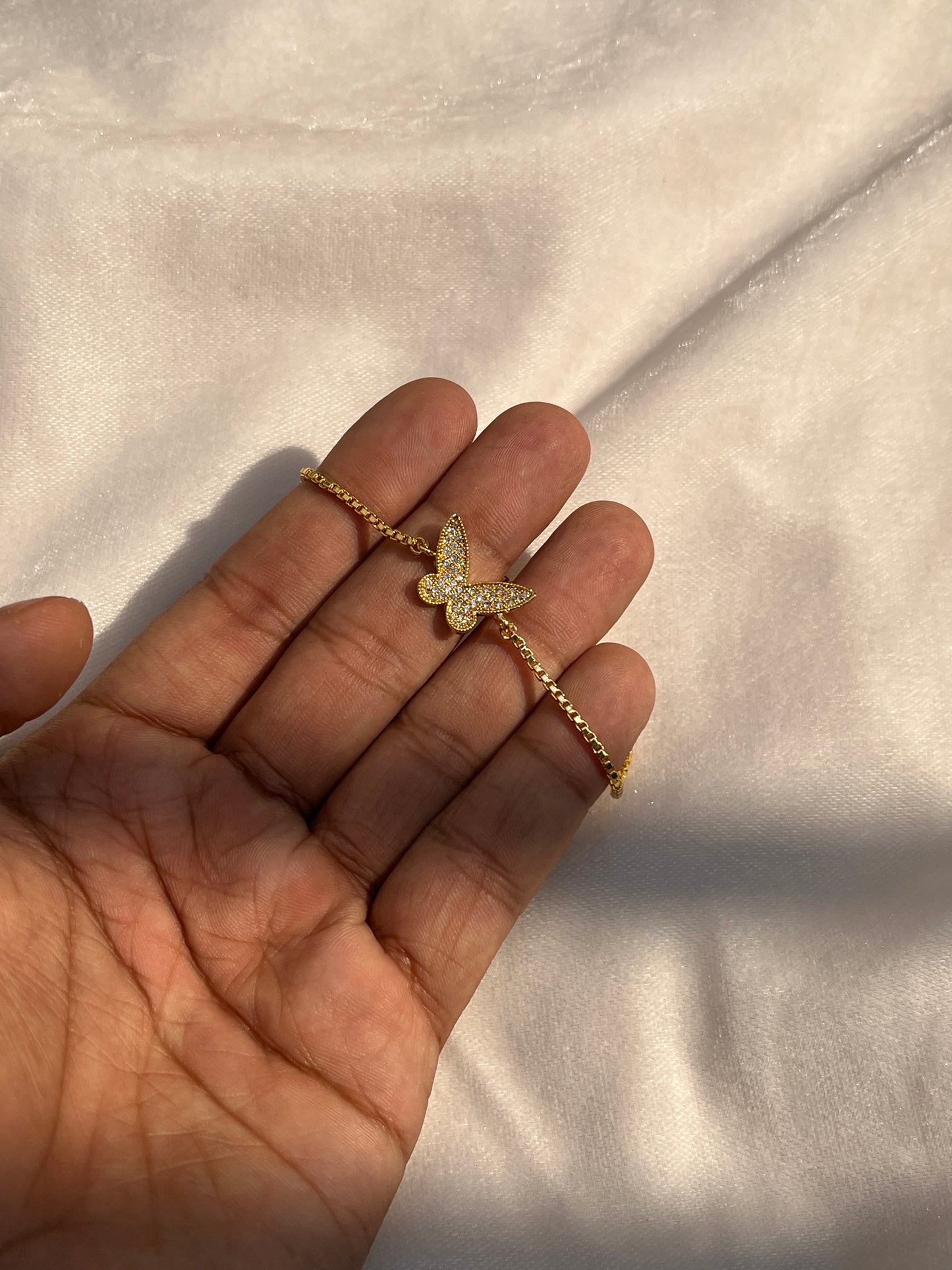 Gold-Plated Butterfly Bracelet (FreeSize)