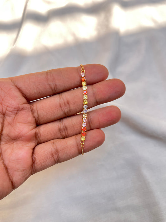 Rainbow Tennis Bracelet -  FreeSize