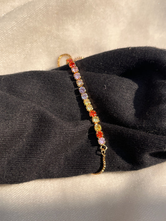 Rainbow Tennis Bracelet -  FreeSize