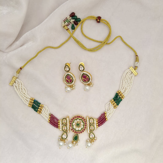 Kundan Beads Chokar Set
