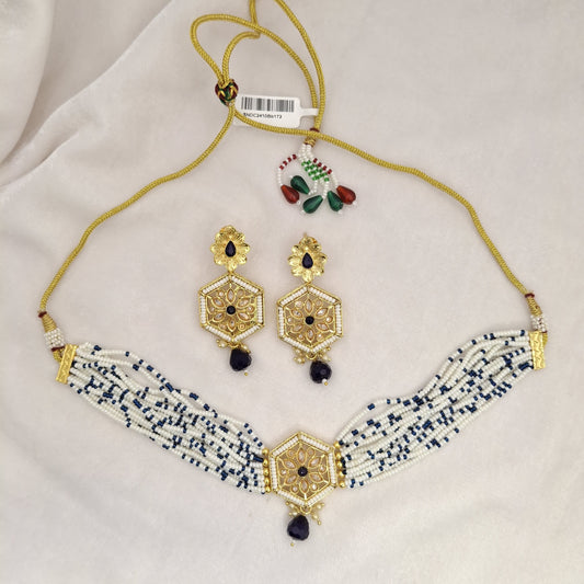 Kundan Beads Chokar Set