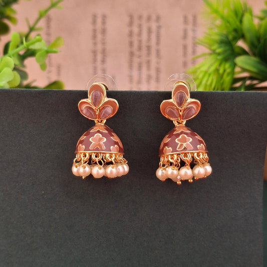 Blossom Glow Jhumka Earrings - Kaanke