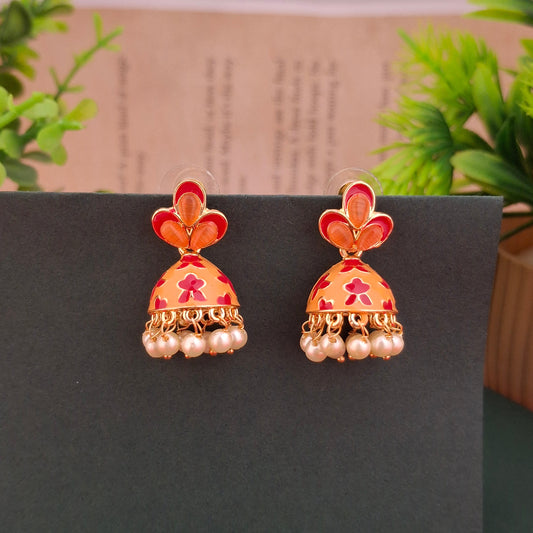 Blossom Glow Jhumka Earrings - Kaanke