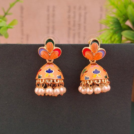 Blossom Glow Jhumka Earrings - Kaanke