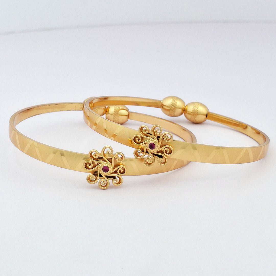 Blossom | Set Of 2 | 18k Gold Plated Adjustable Bracelet Bangles - Kaanke