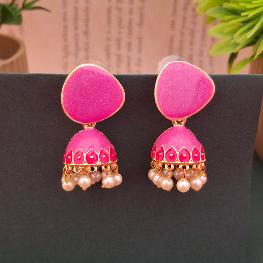 Blush Bloom Jhumkas - Kaanke