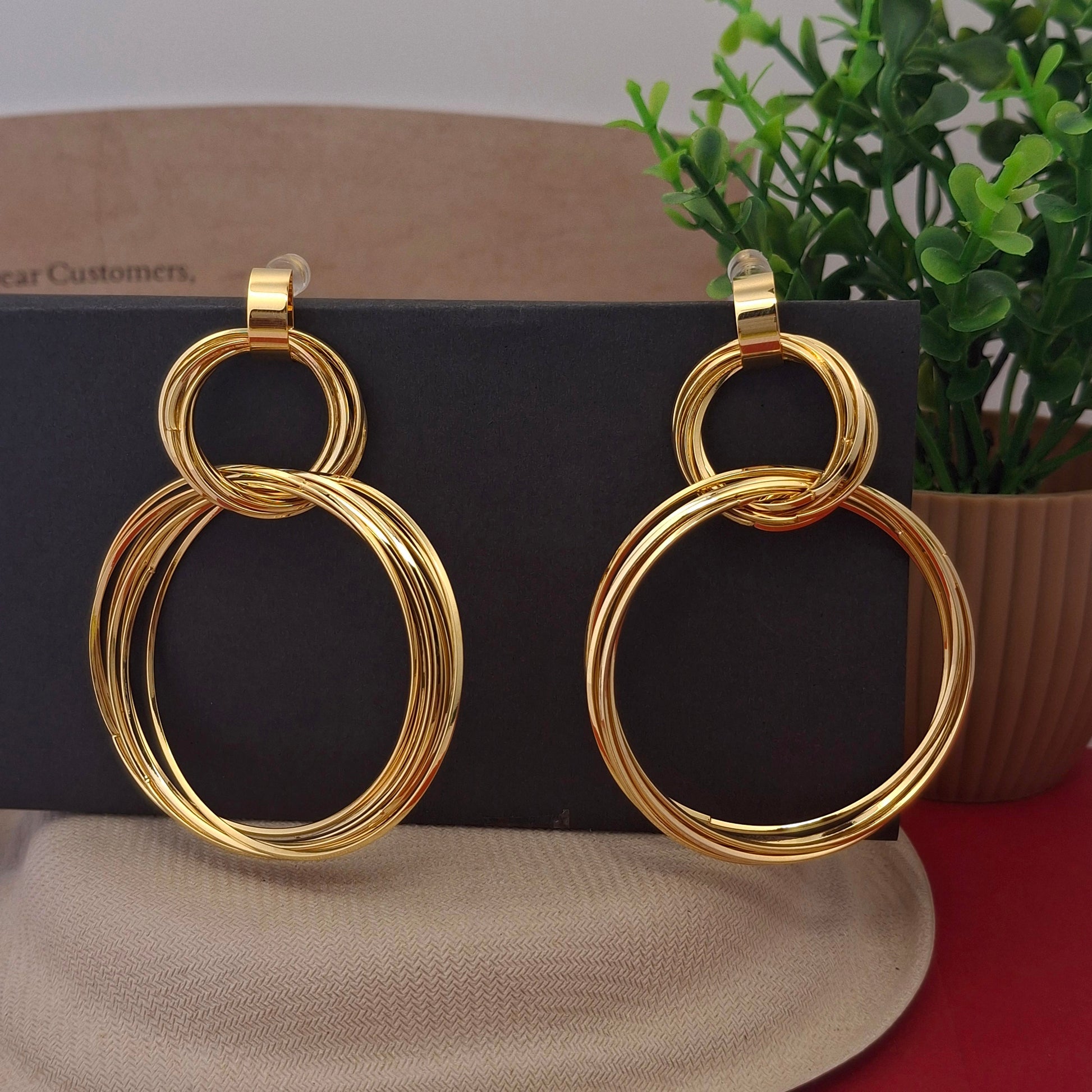 Bohemian Gold Wire Hoop Earrings - Kaanke