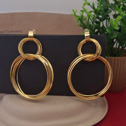 Bohemian Gold Wire Hoop Earrings - Kaanke