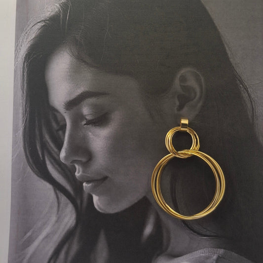 Bohemian Gold Wire Hoop Earrings - Kaanke