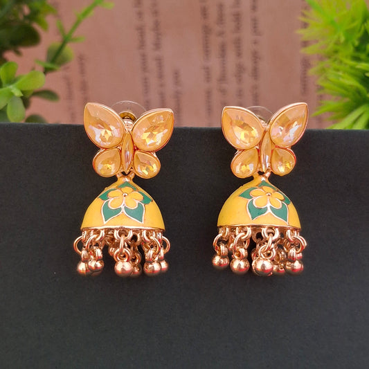 Butterfly Color Jhumka Earrings - Kaanke