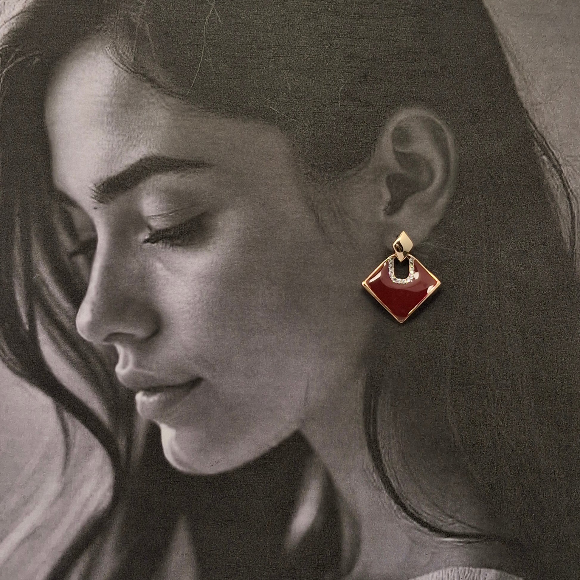 Chic Enamel Geometric Earrings - Kaanke