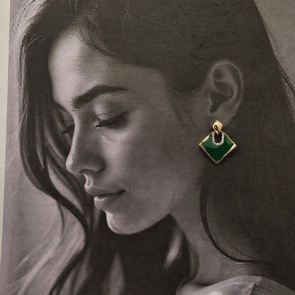 Chic Enamel Geometric Earrings - Kaanke