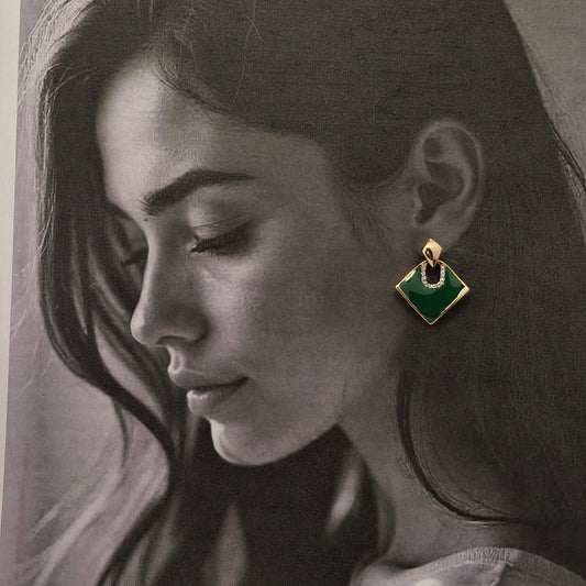 Chic Enamel Geometric Earrings - Kaanke