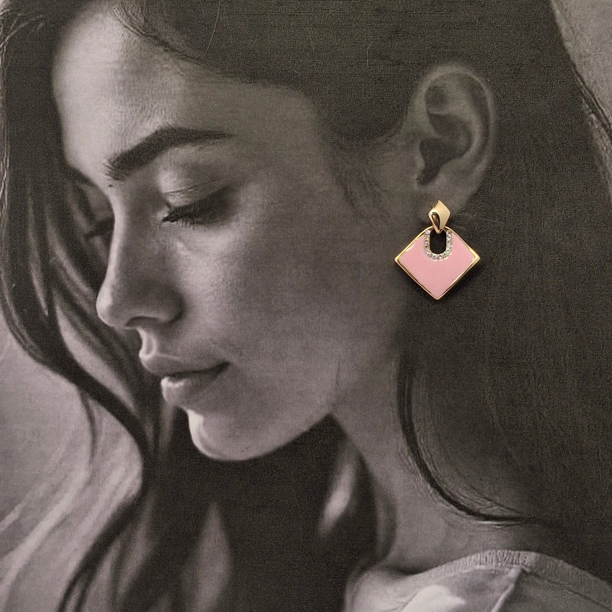 Chic Enamel Geometric Earrings - Kaanke
