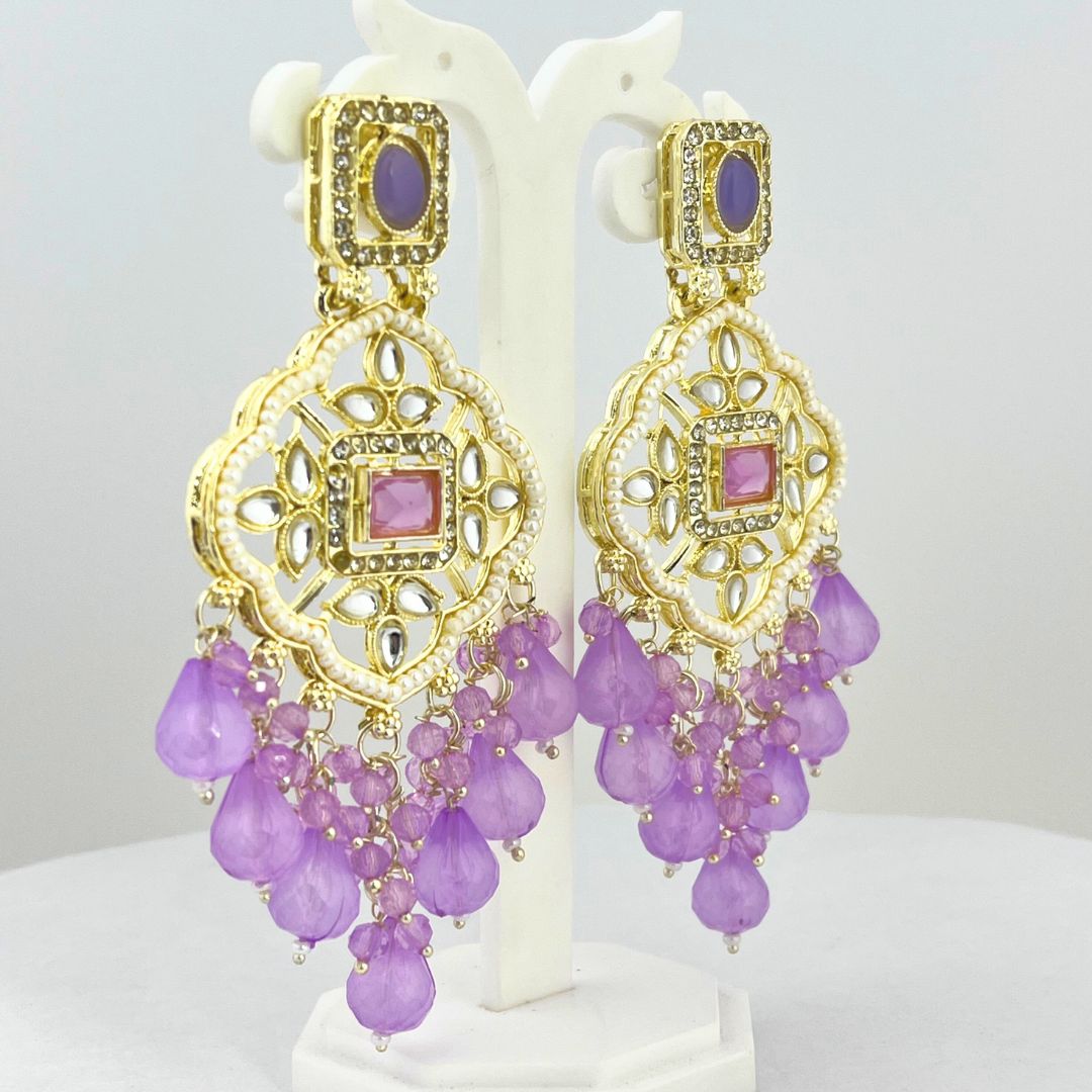 Colorful Chandbali Earrings – Traditional Designer Piece - Kaanke