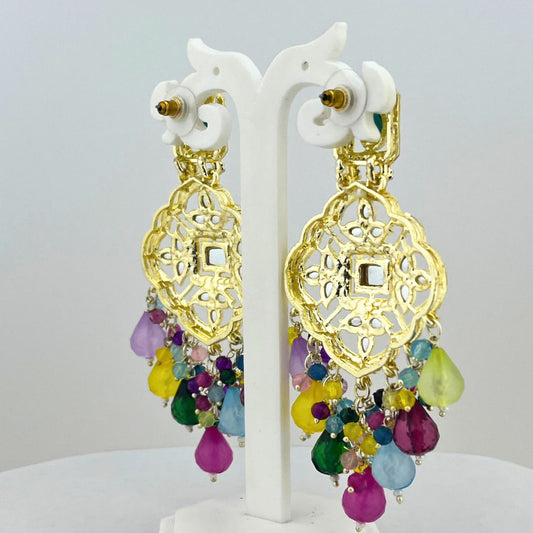 Colorful Chandbali Earrings – Traditional Designer Piece - Kaanke