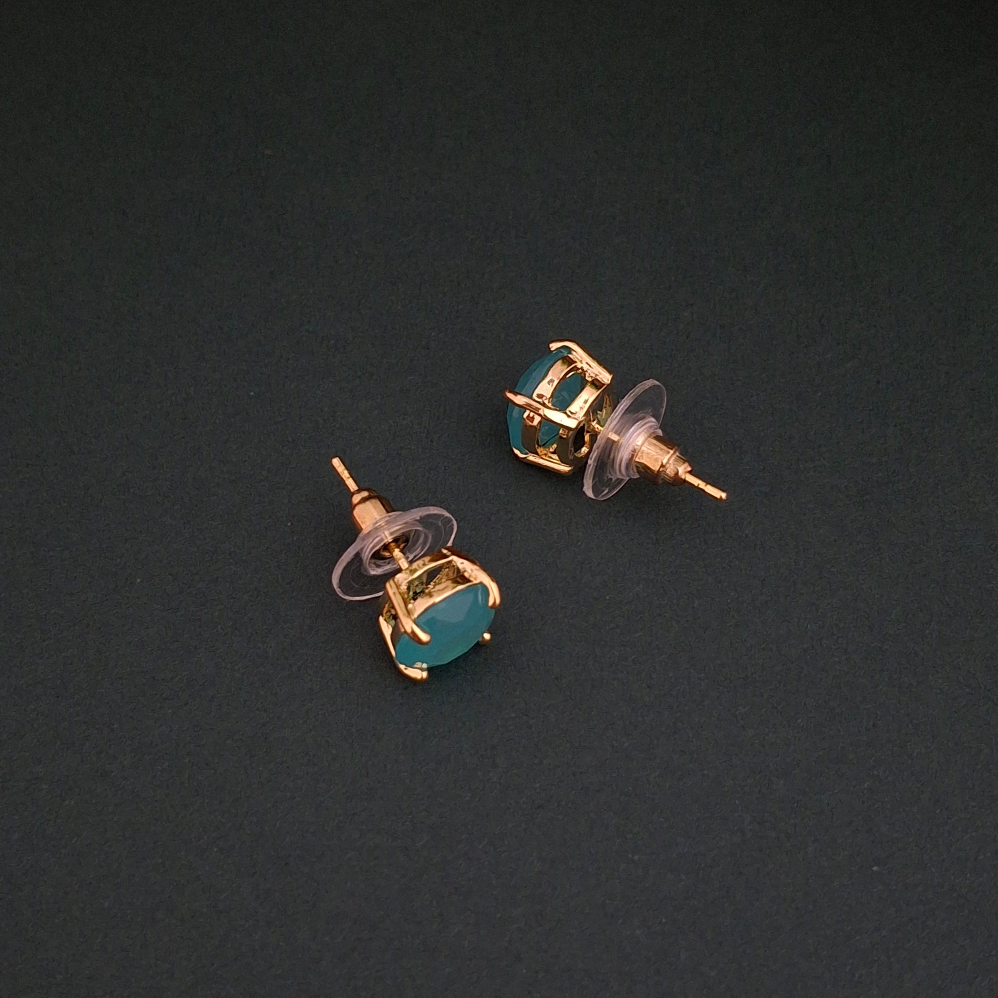 Crystal Stone Pacific Blue Studs - Kaanke