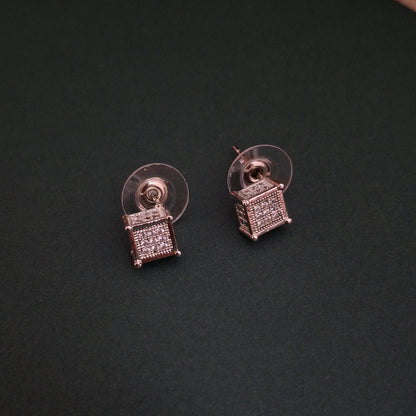 Diamond Cube Stud Earrings - Kaanke