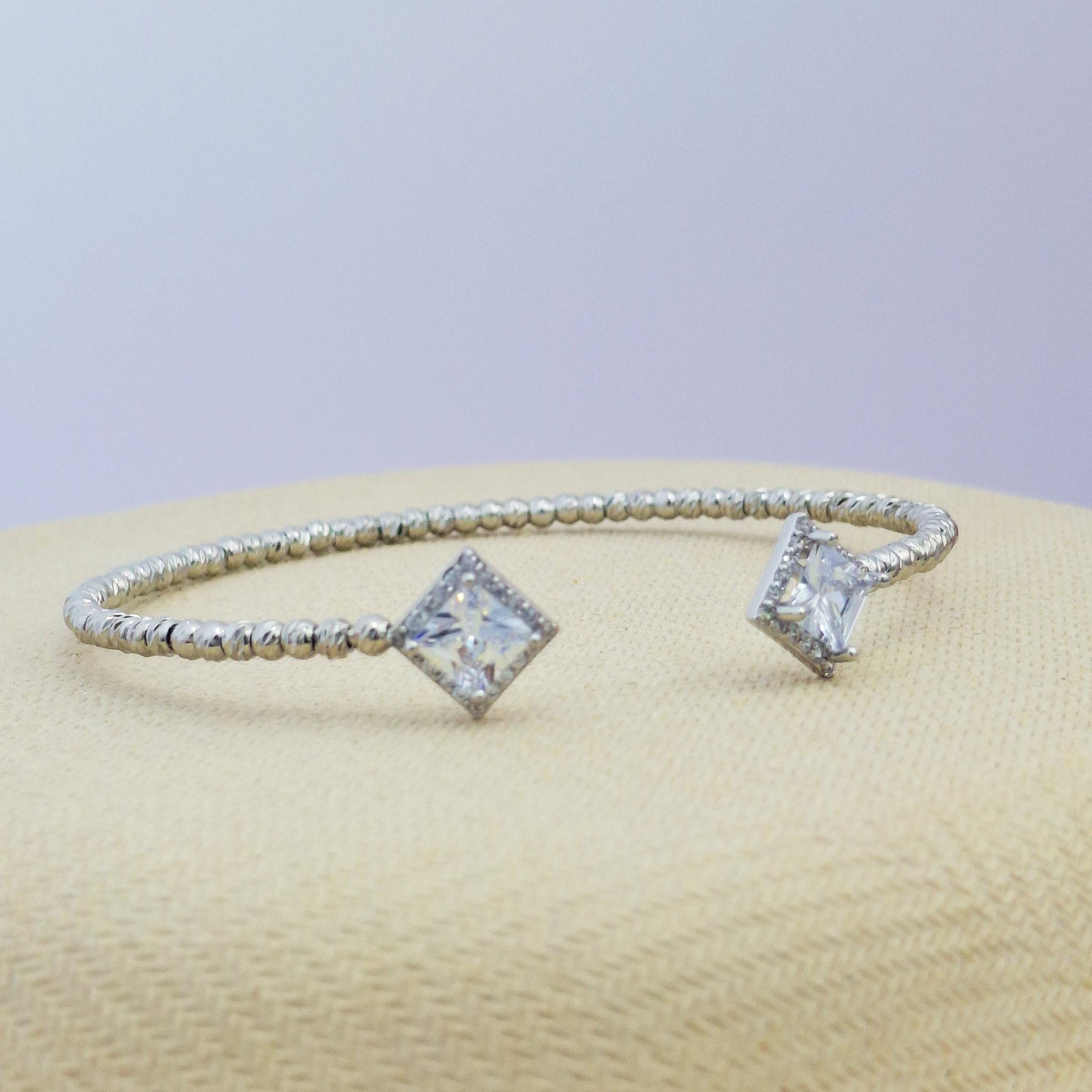 Diamond Prism Open Kada Bracelet - Kaanke