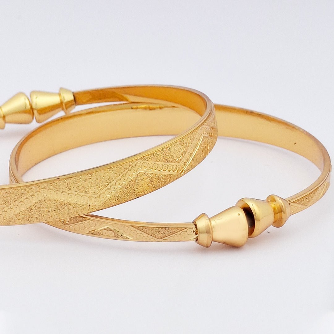 Engraved Design 5 | Set Of 2 | 18k Gold Plated Adjustable Bracelet Bangles - Kaanke