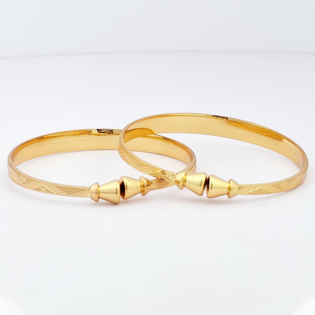 Engraved Design 5 | Set Of 2 | 18k Gold Plated Adjustable Bracelet Bangles - Kaanke
