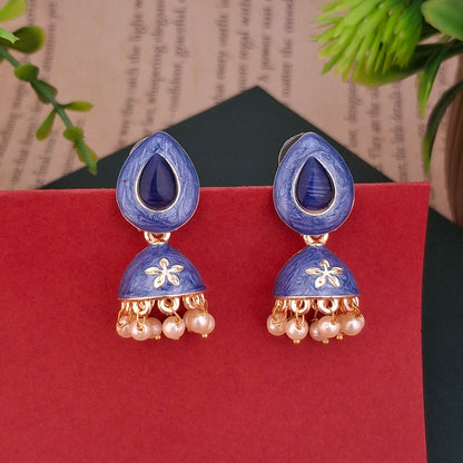 Floral Charm Jhumka Earrings - Kaanke