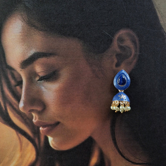 Floral Charm Jhumka Earrings - Kaanke