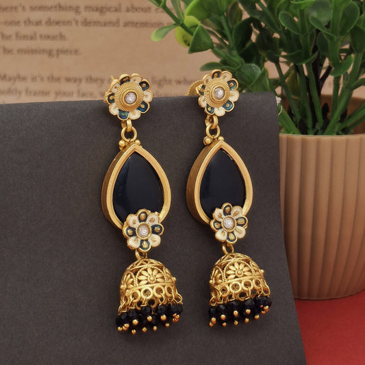 Floral Charm Jhumkas - Kaanke