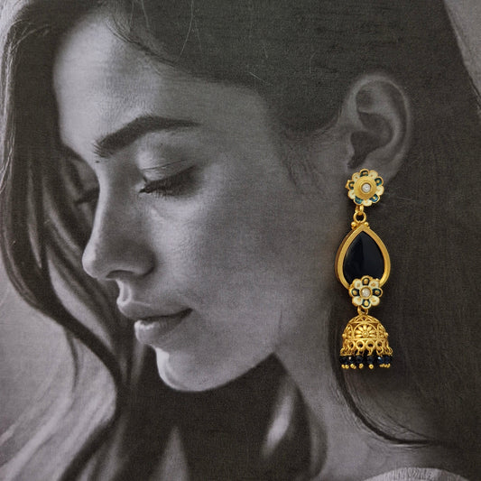 Floral Charm Jhumkas - Kaanke