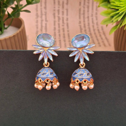 Fuchsia Bloom Jhumkas - Kaanke