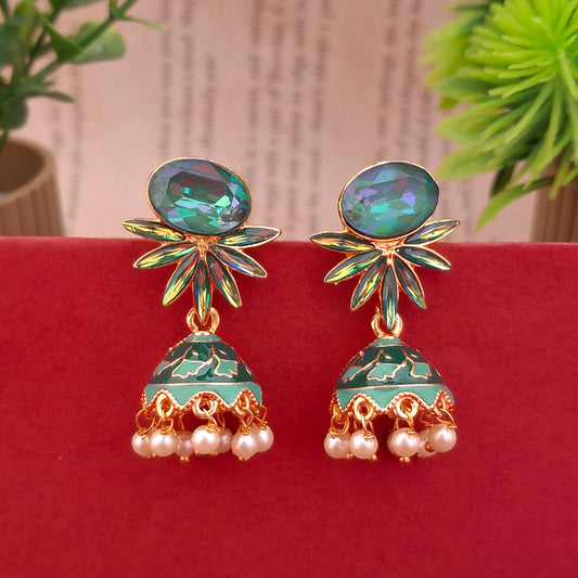Fuchsia Bloom Jhumkas - Kaanke